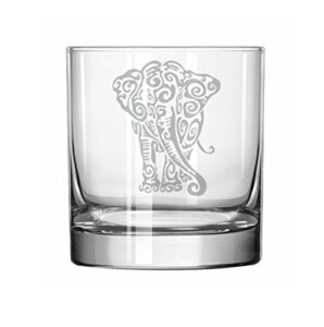 11 oz rocks whiskey highball glass tribal elephant