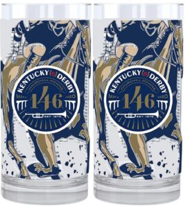 kentucky derby 146th mint julep glass, official souvenir glassware, year 2020, 2 pack