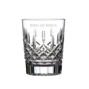 waterford personalized lismore 12oz double old fashioned whiskey glass single, custom engraved crystal rocks glasses for bourbon, scotch, liquor, home bar accessories