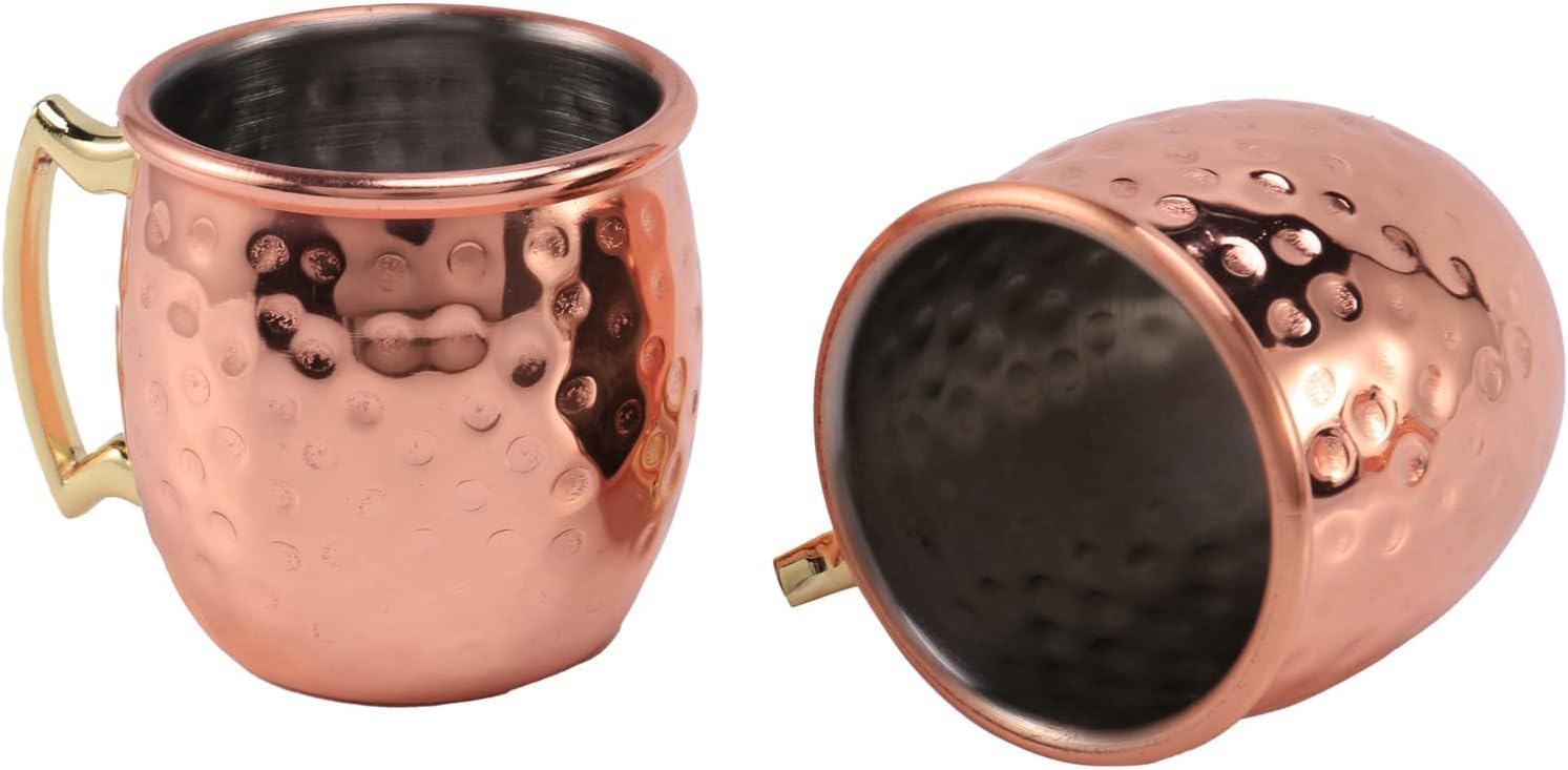 Slybar Mini 2-Ounce Stainless Steel Mug Espresso Mini Mugs Copper Plated Mugs 8