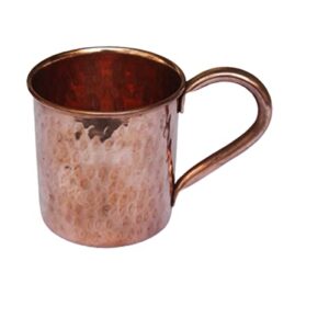 PARIJAT HANDICRAFT Copper Mug Cup, Handmade Pure Copper Mugs with Round Handle Keep Healthy Drinks, Copper with Straight Mug