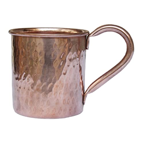 PARIJAT HANDICRAFT Copper Mug Cup, Handmade Pure Copper Mugs with Round Handle Keep Healthy Drinks, Copper with Straight Mug