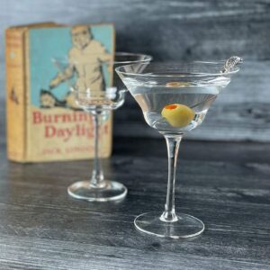 HISTORY COMPANY Jack London Five O'Clock Double Martini Glass 2-Piece Set (Gift Box Collection)