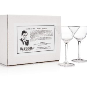 HISTORY COMPANY Jack London Five O'Clock Double Martini Glass 2-Piece Set (Gift Box Collection)