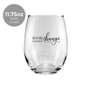 For The Things I Can And Cannot Change Coffee Mug And Stemless Wine Glass Gift Set/Funny Sarcastic Cup Combo/Humorous Beverage Present