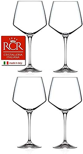 RCR Cristalleria Italiana Aria Collection 4 Piece Crystal Glass Set (Fusion Martini (7.75 oz))