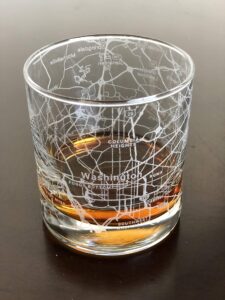 rocks whiskey old fashioned 11oz glass urban city map washington dc
