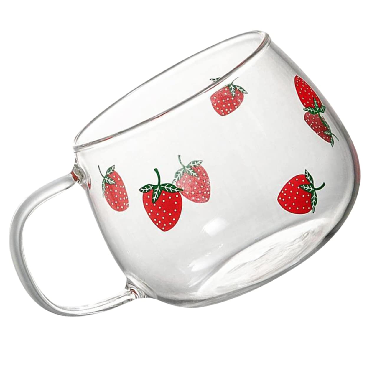 STOBAZA 5pcs Strawberry Drinking Glass Clear Glass Mugs Coffee Glass Mug Clear Glass Coffee Mugs Tea Cup Glass Coffee Cups Coffee Glasses Printing Glass Transparent Water Cup