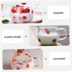 STOBAZA 5pcs Strawberry Drinking Glass Clear Glass Mugs Coffee Glass Mug Clear Glass Coffee Mugs Tea Cup Glass Coffee Cups Coffee Glasses Printing Glass Transparent Water Cup