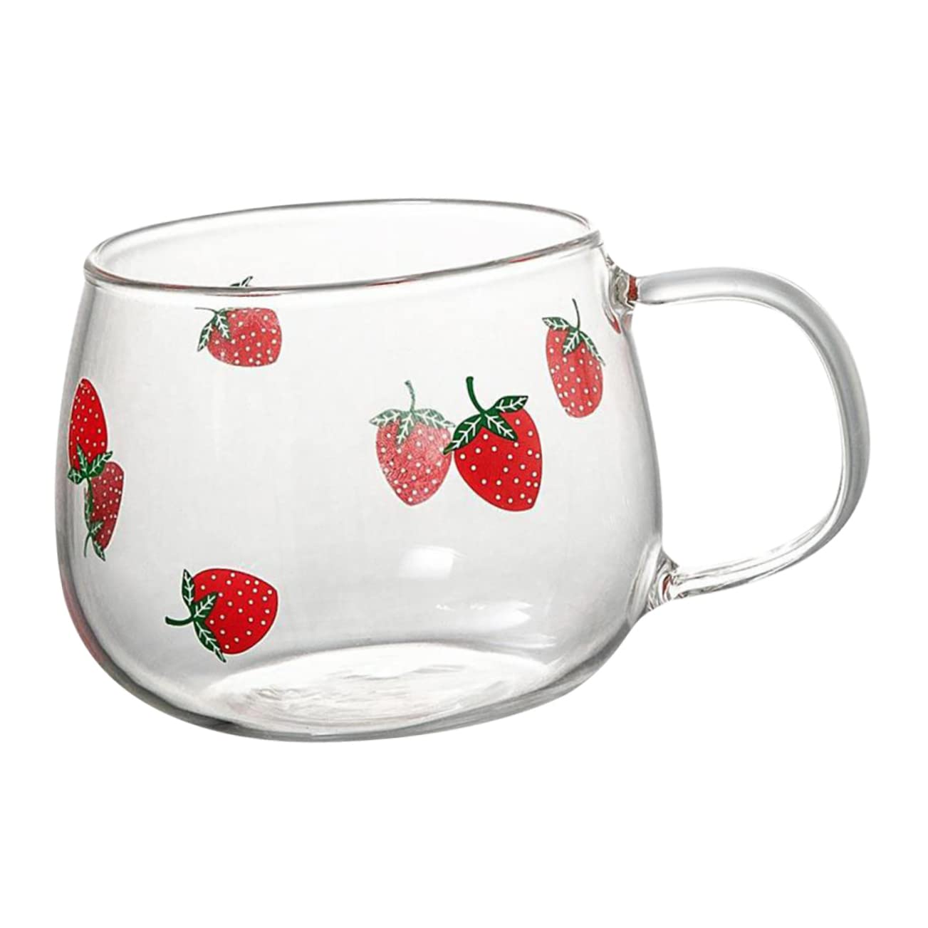 STOBAZA 5pcs Strawberry Drinking Glass Clear Glass Mugs Coffee Glass Mug Clear Glass Coffee Mugs Tea Cup Glass Coffee Cups Coffee Glasses Printing Glass Transparent Water Cup