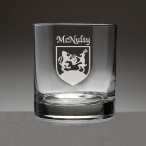 mcnulty irish coat of arms tumbler glasses - set of 4 (sand etched)