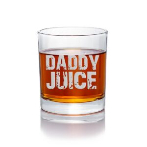 daddy juice dad life round rocks glass - dad gift, fathers day gift, dad juice, whiskey glass, rocks glass