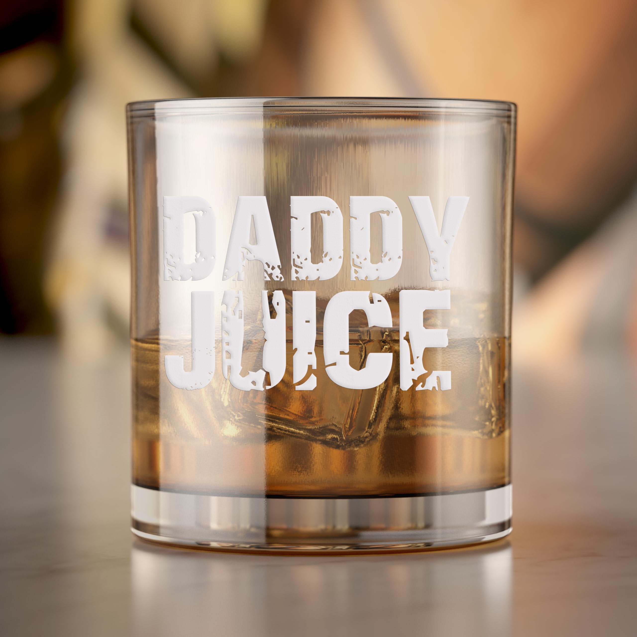 Daddy Juice Dad Life Round Rocks Glass - Dad Gift, Fathers Day Gift, Dad Juice, Whiskey Glass, Rocks Glass