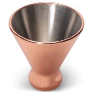 cork pops reflective copper tone stainless steel martini cup barware accessory