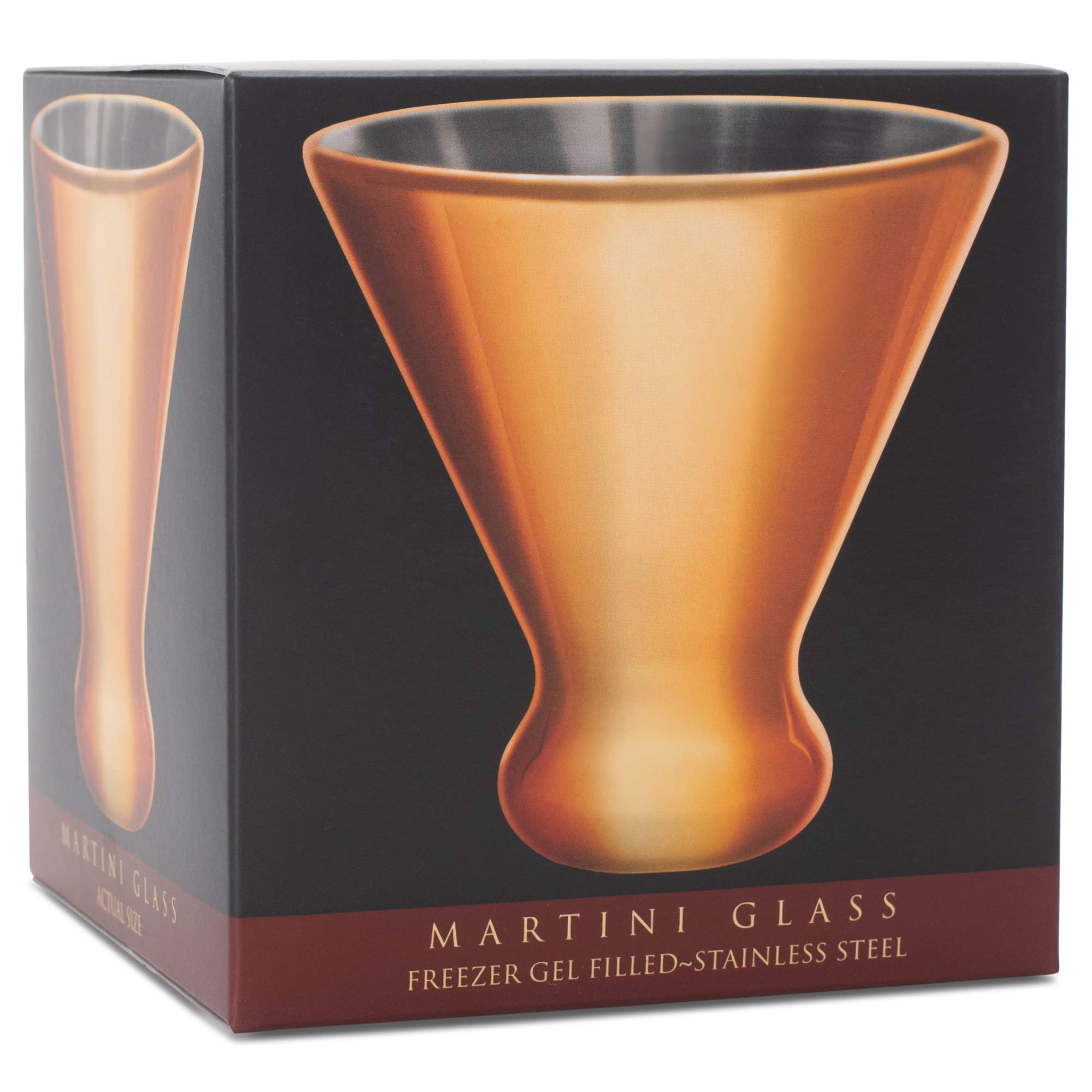 Cork Pops Reflective Copper Tone Stainless Steel Martini Cup Barware Accessory