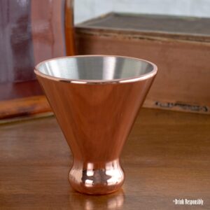 Cork Pops Reflective Copper Tone Stainless Steel Martini Cup Barware Accessory