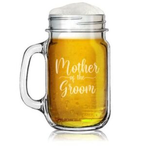 16oz mason jar glass mug w/handle gift mother of the groom