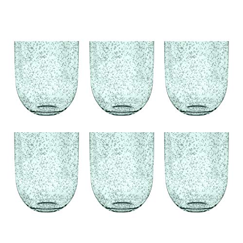 TarHong Bubble Double Old Fashion Glass Mint, 15.5 oz, Premium Plastic, Set of 6