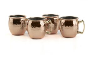 4 piece copper mini moscow mule mug shot glasses