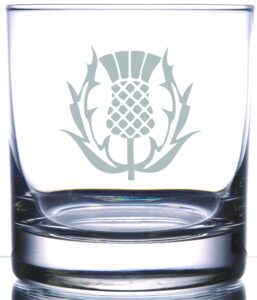 ie laserware celtic thistle rocks whiskey glass | national symbol of scotland gaelic celtic irish regions | perfect for scot or irish friends, family, outlander, highlander fans