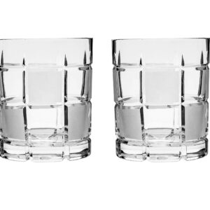 Premium Set of 2 Hand Made Crystal Scotch, Bourbon & Whiskey Rocks Glasses, Thick Weighted Bottom, Old Fashioned Glassware