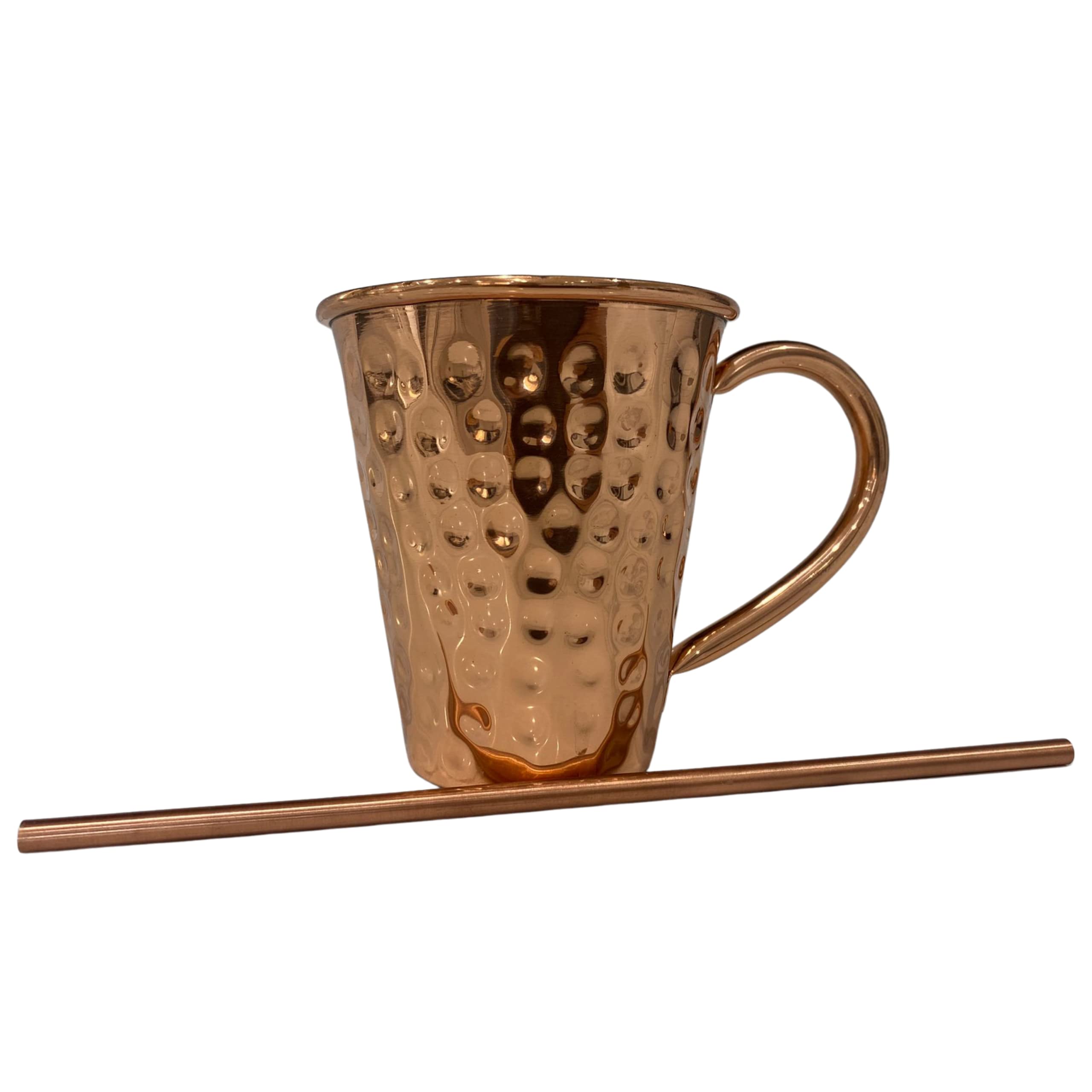 100% Pure Copper Old Moscow Mug, Copper Cup 12 Oz + 1 free Copper Straw