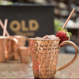 100% Pure Copper Old Moscow Mug, Copper Cup 12 Oz + 1 free Copper Straw