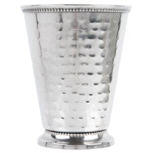 core 16 oz. stainless steel mint julep cup with hammered finish and beaded detailing - 12/pack