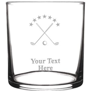 personalized drink glasses, golf engraved cocktail glass with custom text great customizable golfer gift