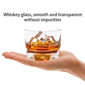 Whiskey Glasses-Drinking Glasses with Unique Cross-Shaped Bottom,Old Fashioned Rocks Glass Tumbler for Scotch, Cocktail,Home Bar Whiskey Gifts for Men,Whiskey Glass Set of 2