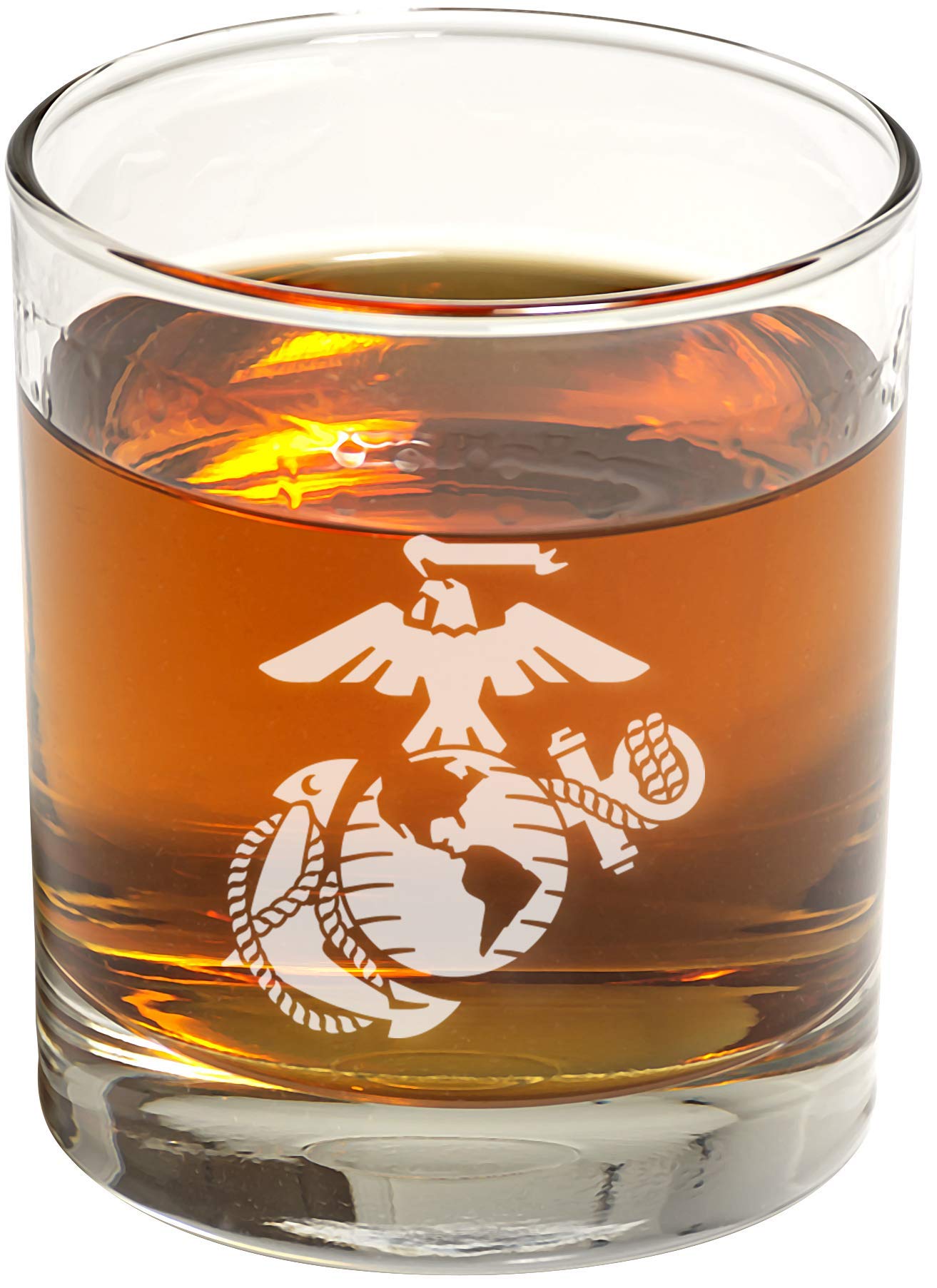 US Marine Corps Whiskey Glass (Set of Two) – Marine Corps Engraved Exquisite Whiskey Glass - Gifts for Whiskey Lovers - Marine Corps Present for Retirement, Birthday – Marine Corps Home Décor