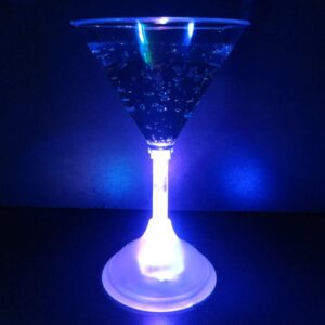 GP GLOWPRODUCTS.COM Light Up Martini Glasses (Set of 6) - 7 oz LED Glowing Martini Glasses with 8 Color Modes