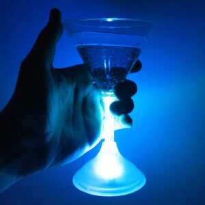 GP GLOWPRODUCTS.COM Light Up Martini Glasses (Set of 6) - 7 oz LED Glowing Martini Glasses with 8 Color Modes