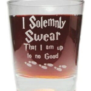 Orange Kat I Solemnly Swear That I Am Up To No Good - Engraved Hi-Ball Rocks Glass - 13 Oz - Permanently Etched