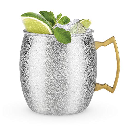 Blush Comet: Silver Glitter Moscow Mule Specialty Cocktail Drinkware, 16 oz