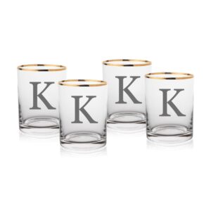 gold rim whiskey glass (k)