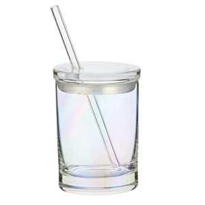 slant collections double-old fashioned cocktail glass, 10-ounce, iridescent