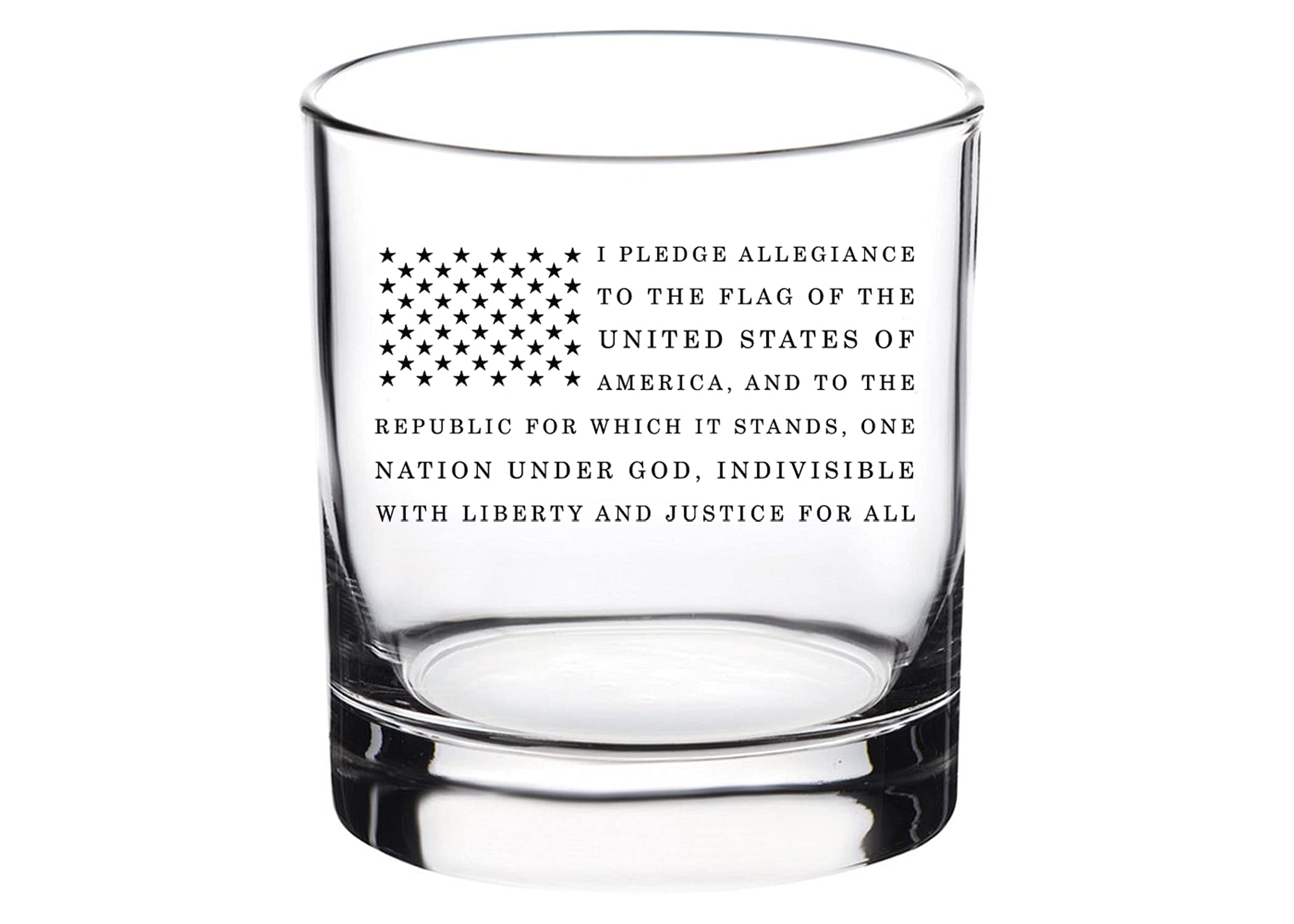 Rogue River Tactical Pledge Of Allegiance Old Fashioned Whiskey Glass Gift For Military Veteran Active Duty Patriotic American