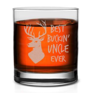 veracco best buckin' uncle whiskey glass funny birthday gifts fathers day birthday gifts for new dad daddy stepdad (clear, glass)