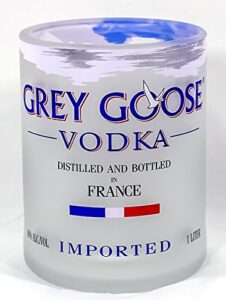 grey goose premium rocks glass - upcycled
