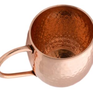 PARIJAT HANDICRAFT Handcrafted Moscow Mules Copper Mugs 100% Pure Copper Solid Moscow Mule Mug 24 Ounce Extra Large Size No Lining Hammered Finish with copper handle