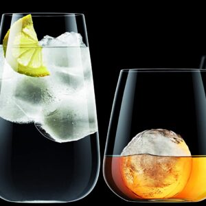 Luigi Bormioli Talismano 15.25 oz Glass, Set of4 Double Old Fashion Drinkware, 450ml, Clear