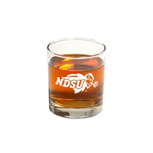 whiskey glass set – ndsu bison logo – set of 2 whiskey glasses with ndsu theme – etched cocktail glass set – old fashioned glasses – 10 ounces – made in the u.s.a.