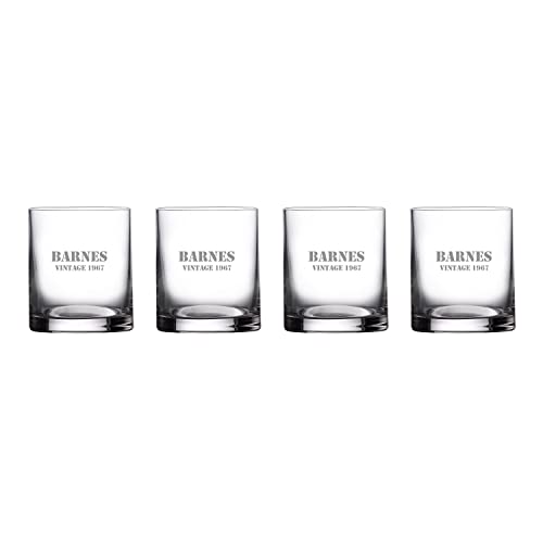 Waterford Marquis Personalized Moments 18.6oz Double Old Fashioned Whiskey Glasses, Set of 4 Custom Engraved Crystal Rocks Glasses for Bourbon, Scotch, Liquor, Home Bar Accessories