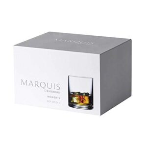 Waterford Marquis Personalized Moments 18.6oz Double Old Fashioned Whiskey Glasses, Set of 4 Custom Engraved Crystal Rocks Glasses for Bourbon, Scotch, Liquor, Home Bar Accessories