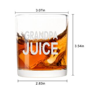 Unique Grandpa Gift, Grandpa Juice Whiskey Glass, Old Fashioned Glasses on Father’s Day, Scotch Glass Gift to Grandpa, New Grandpa, Dad from Grandson, Granddaughter, 10 Oz