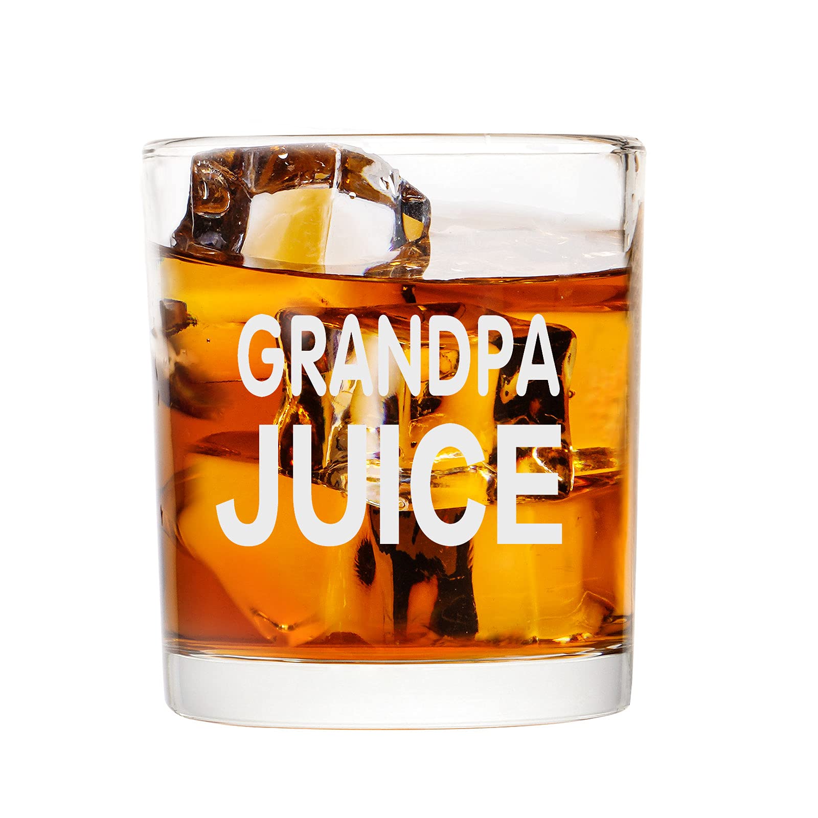 Unique Grandpa Gift, Grandpa Juice Whiskey Glass, Old Fashioned Glasses on Father’s Day, Scotch Glass Gift to Grandpa, New Grandpa, Dad from Grandson, Granddaughter, 10 Oz