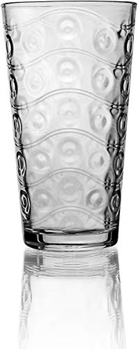 Circleware Cosmo Huge 12-Piece Glassware Set of Highball Tumbler Drinking Glasses and Whiskey Cups for Water, Beer, Juice, Ice Tea Beverages, 6-15.75 oz & 6-12.5 oz, Parade