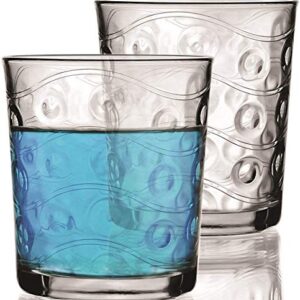 Circleware Cosmo Huge 12-Piece Glassware Set of Highball Tumbler Drinking Glasses and Whiskey Cups for Water, Beer, Juice, Ice Tea Beverages, 6-15.75 oz & 6-12.5 oz, Parade