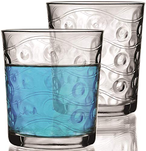 Circleware Cosmo Huge 12-Piece Glassware Set of Highball Tumbler Drinking Glasses and Whiskey Cups for Water, Beer, Juice, Ice Tea Beverages, 6-15.75 oz & 6-12.5 oz, Parade